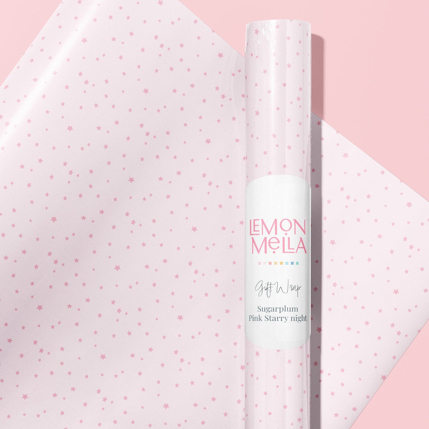 Sugarplum Stars Pink Gift Wrap ***Local Pick up Only