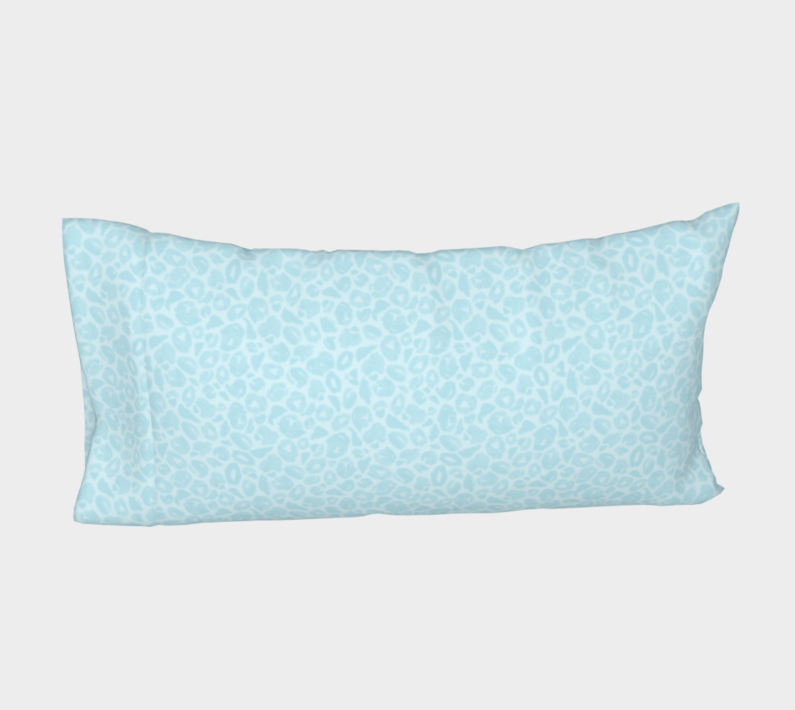 Blue Wild Child Leopard Silk Pillow Sleeve