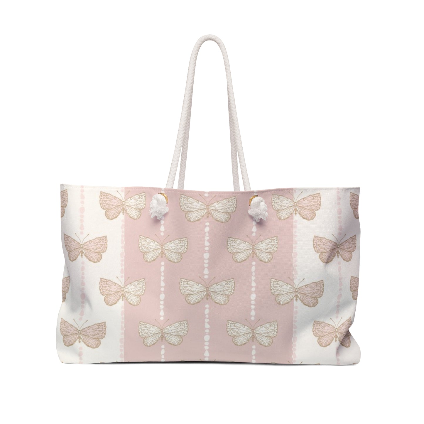 Pink and Gold Butterfly Weekender Bag