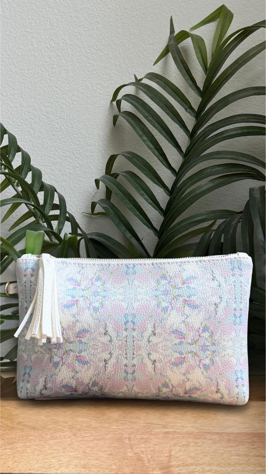 Makeup Bag Clutch - Kaleidoscope Pink and  Blue
