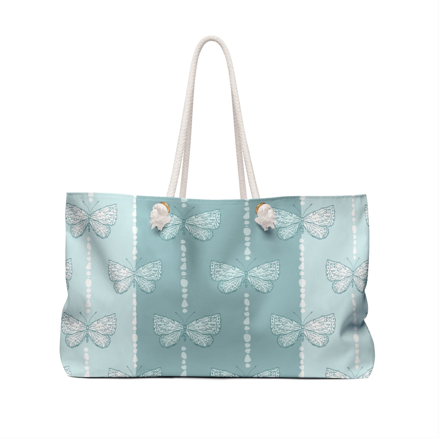 Teal Blue Butterfly Weekender Bag