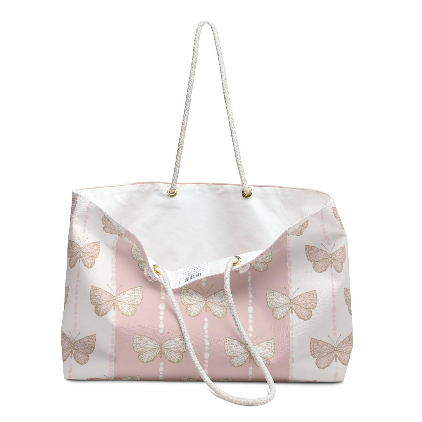 Pink and Gold Butterfly Weekender Bag