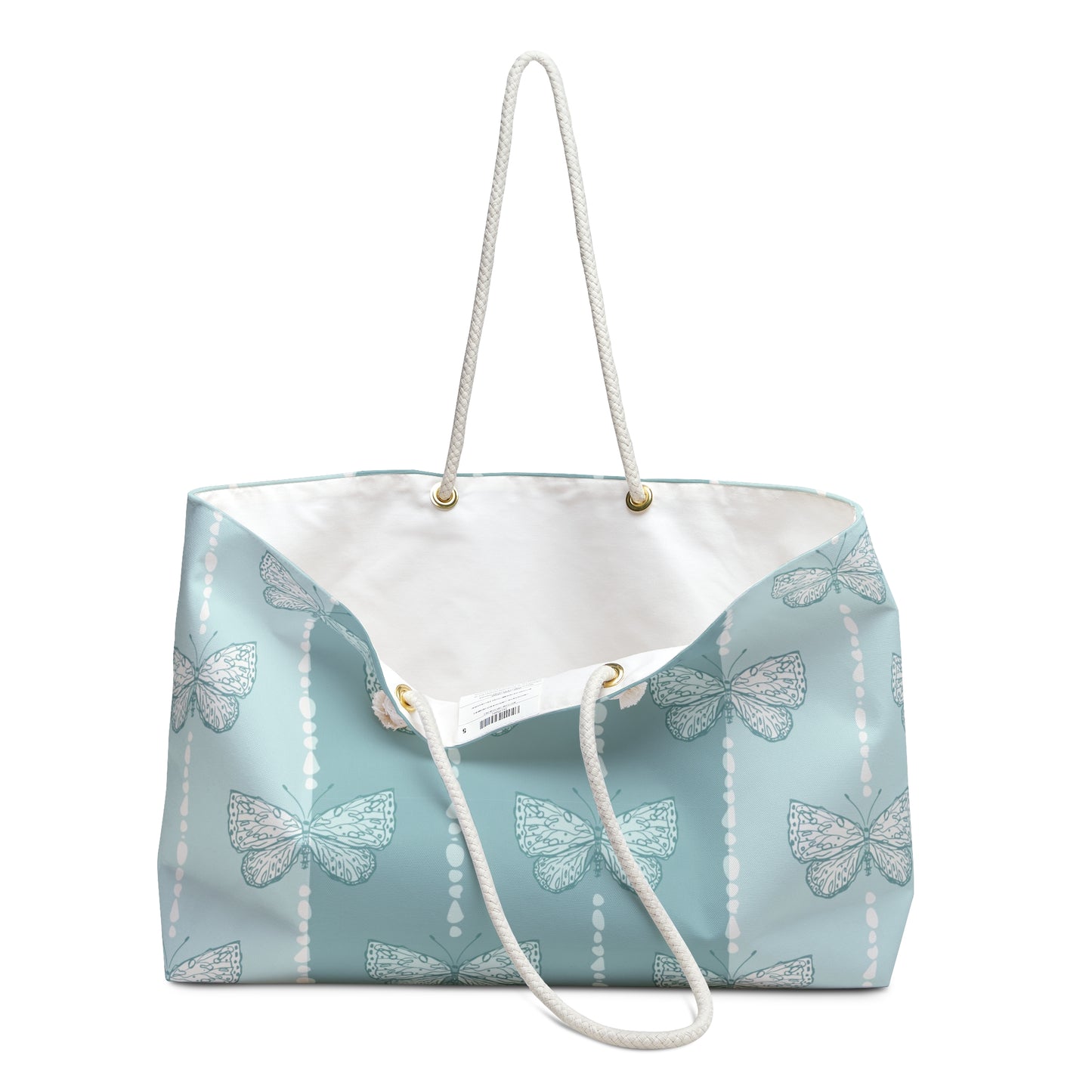 Teal Blue Butterfly Weekender Bag