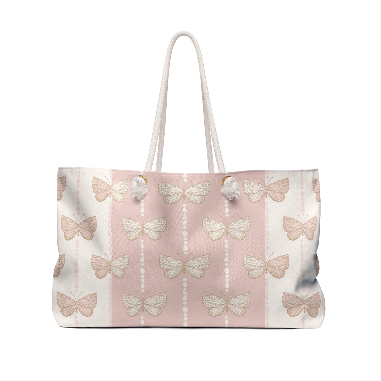 Pink and Gold Butterfly Weekender Bag