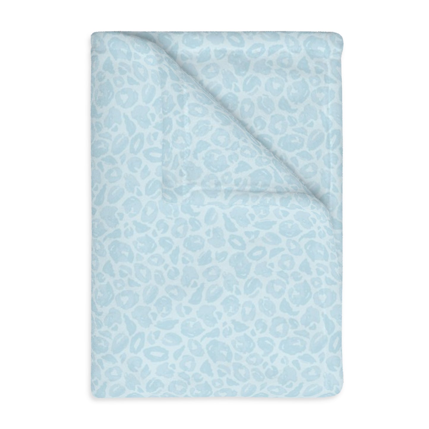 Wild Child Blue Leopard Velveteen Microfiber Blanket (Two-sided print)