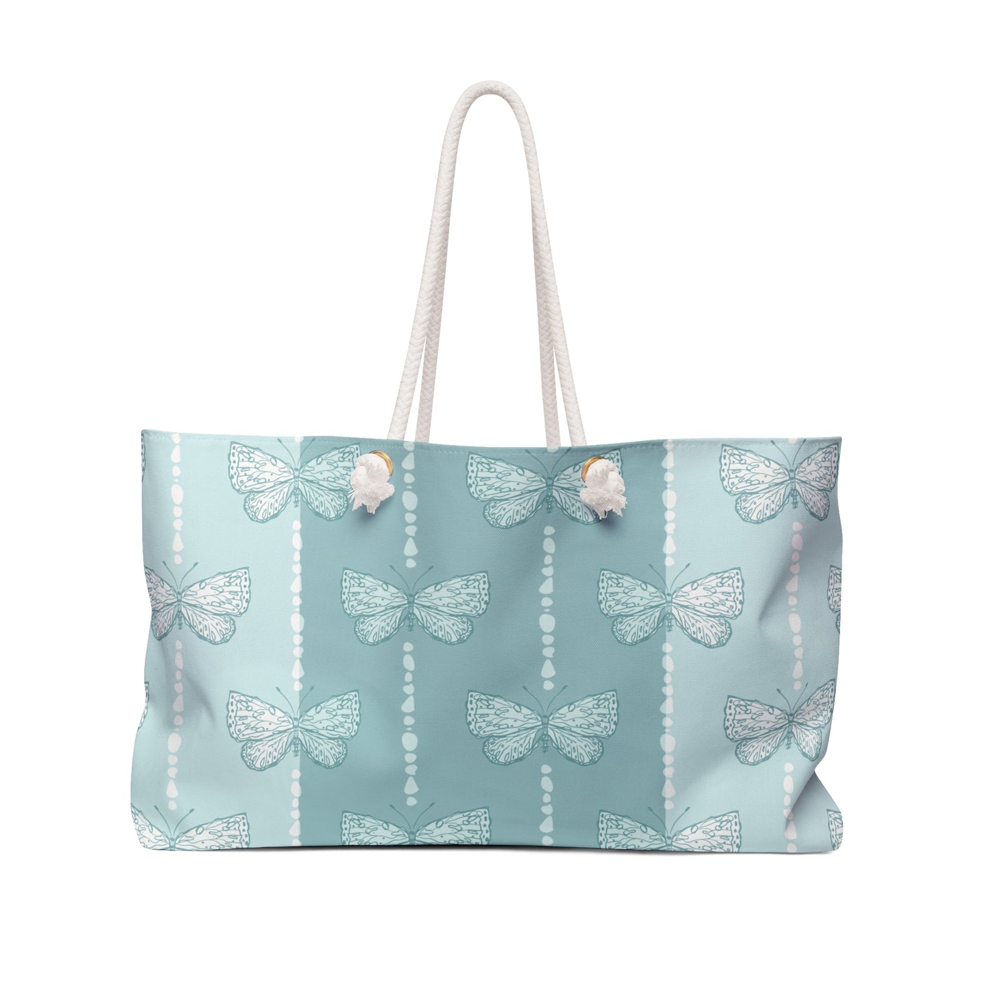 Teal Blue Butterfly Weekender Bag