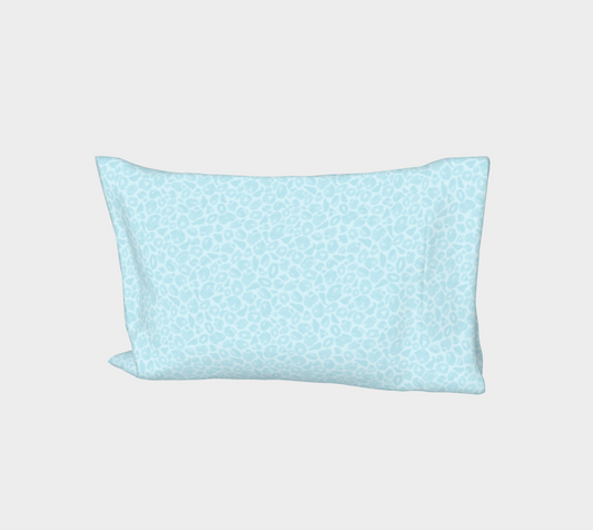 Blue Wild Child Leopard Silk Pillow Sleeve